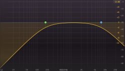 Filters applied to a reverb plug-in using EQ