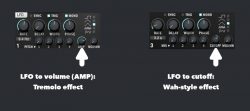 Synthesizer parameters - LFO mapping